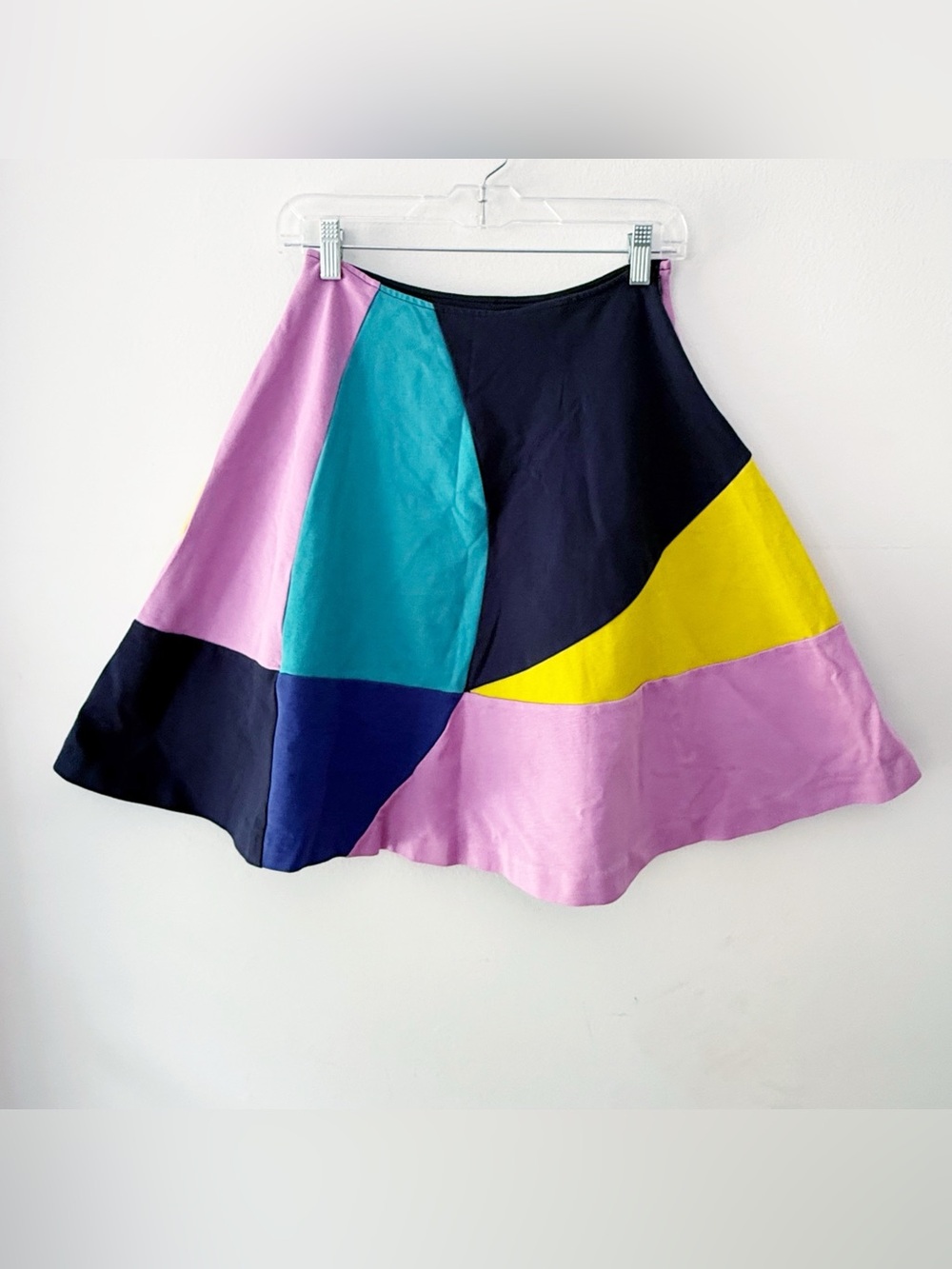 Boden Women Colorblock Full Skirt Size 6R Preppy Colorful Mod Retro Twee